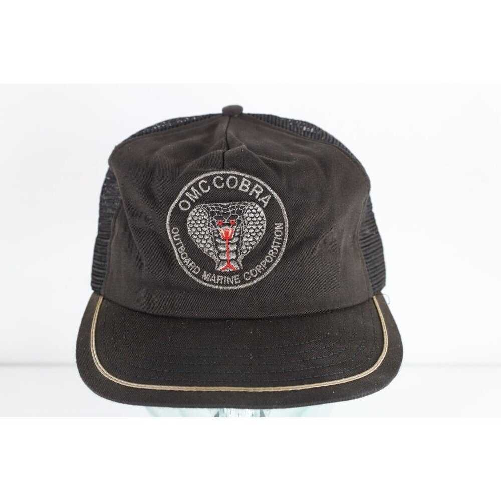Vtg 70s 80s Distressed Spell Out Omc Outboard Marine Corporation Cobra Boat Hat